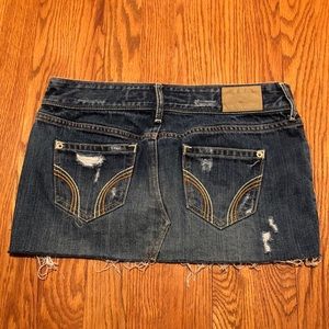 hollister destroyed rise denim skirt low mini